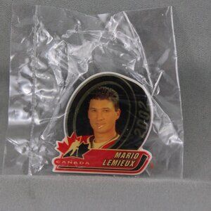 Team Canada Hockey Pin - 2002 Olympic Pin Mario Lemieux - Celluloid Pin